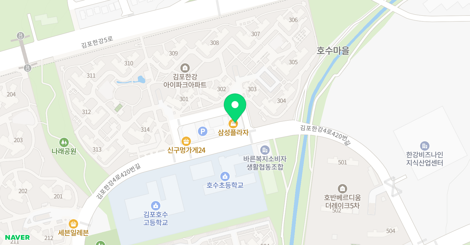 호수뮤직스토리 음악학원 위치