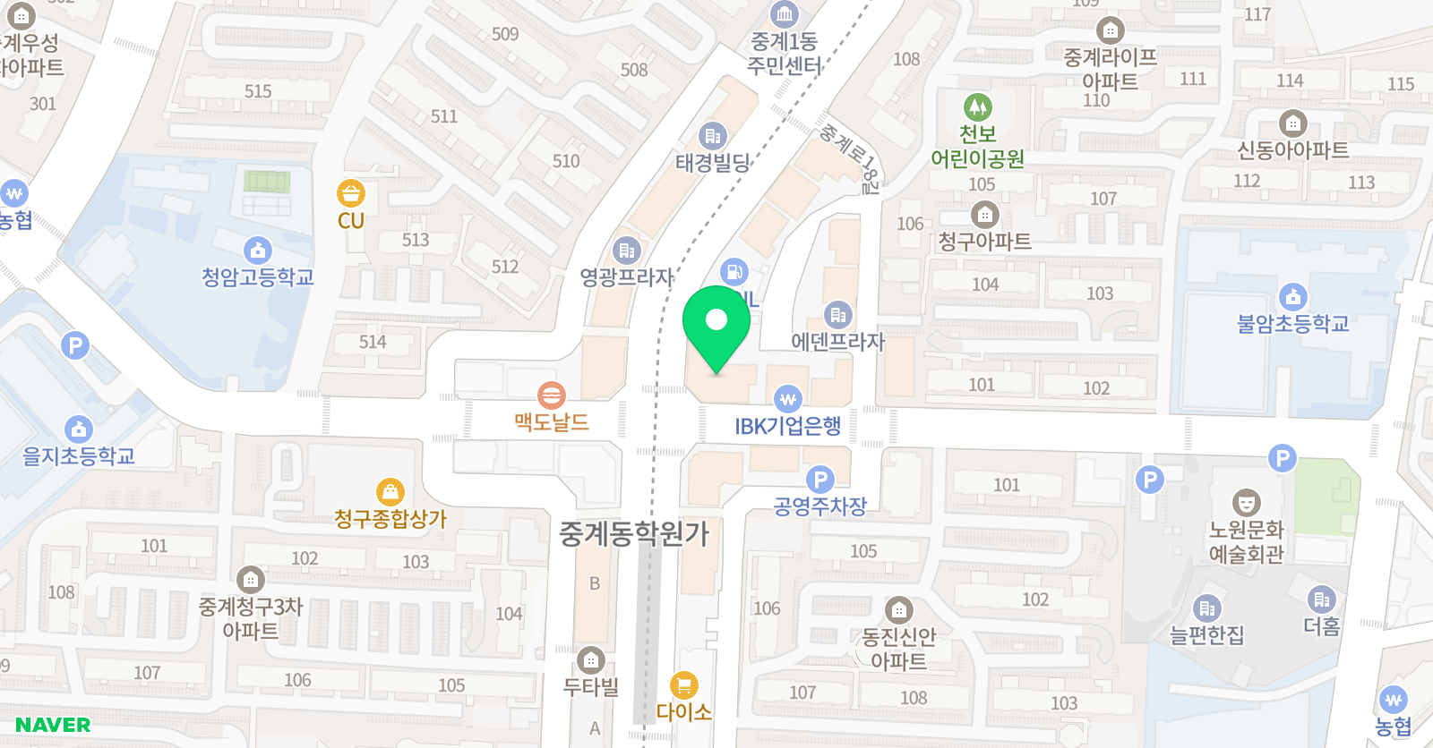 DYB최선 어학원 중계직영 위치
