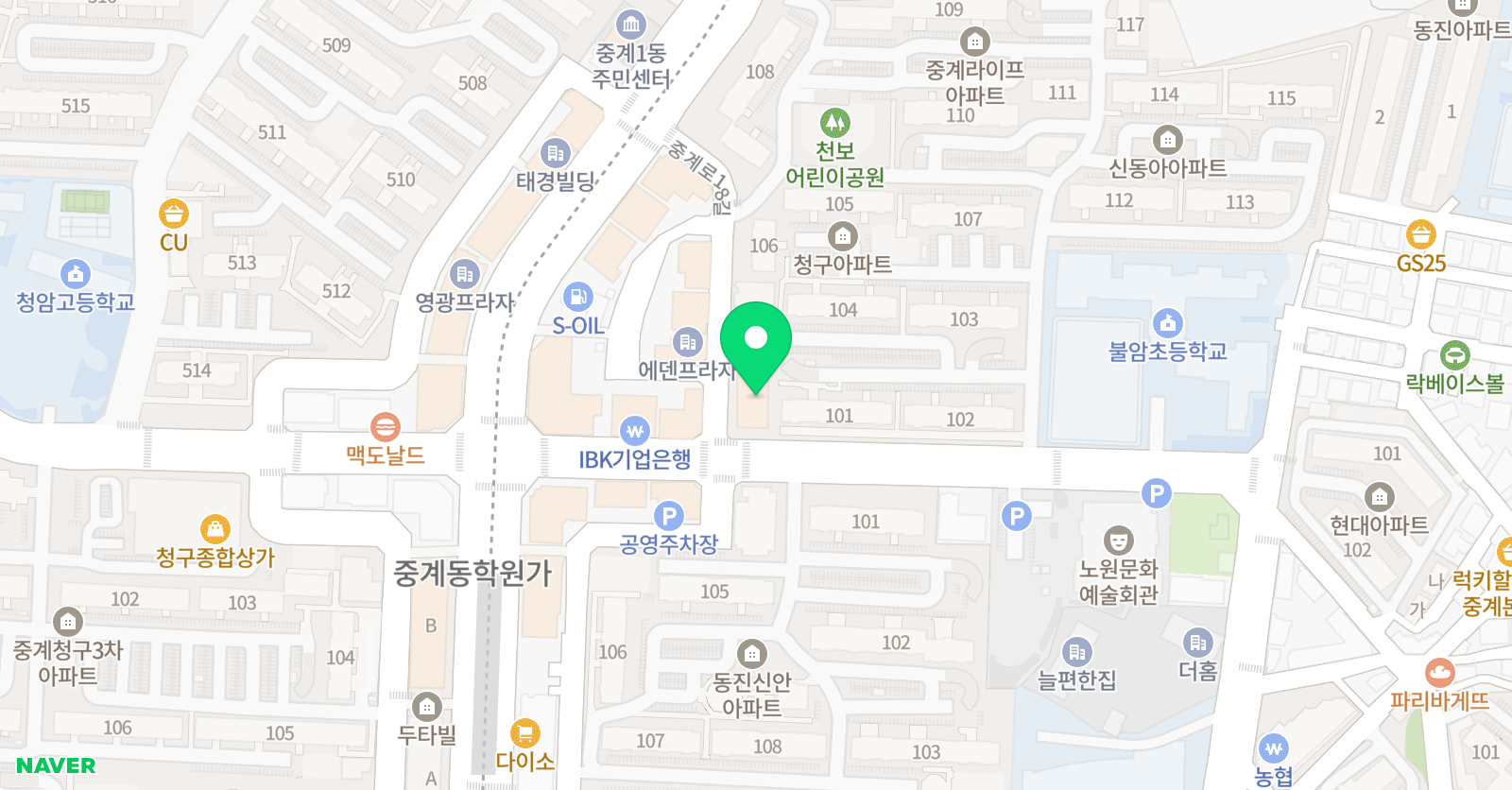 에이원 수학학원 중계캠퍼스 위치