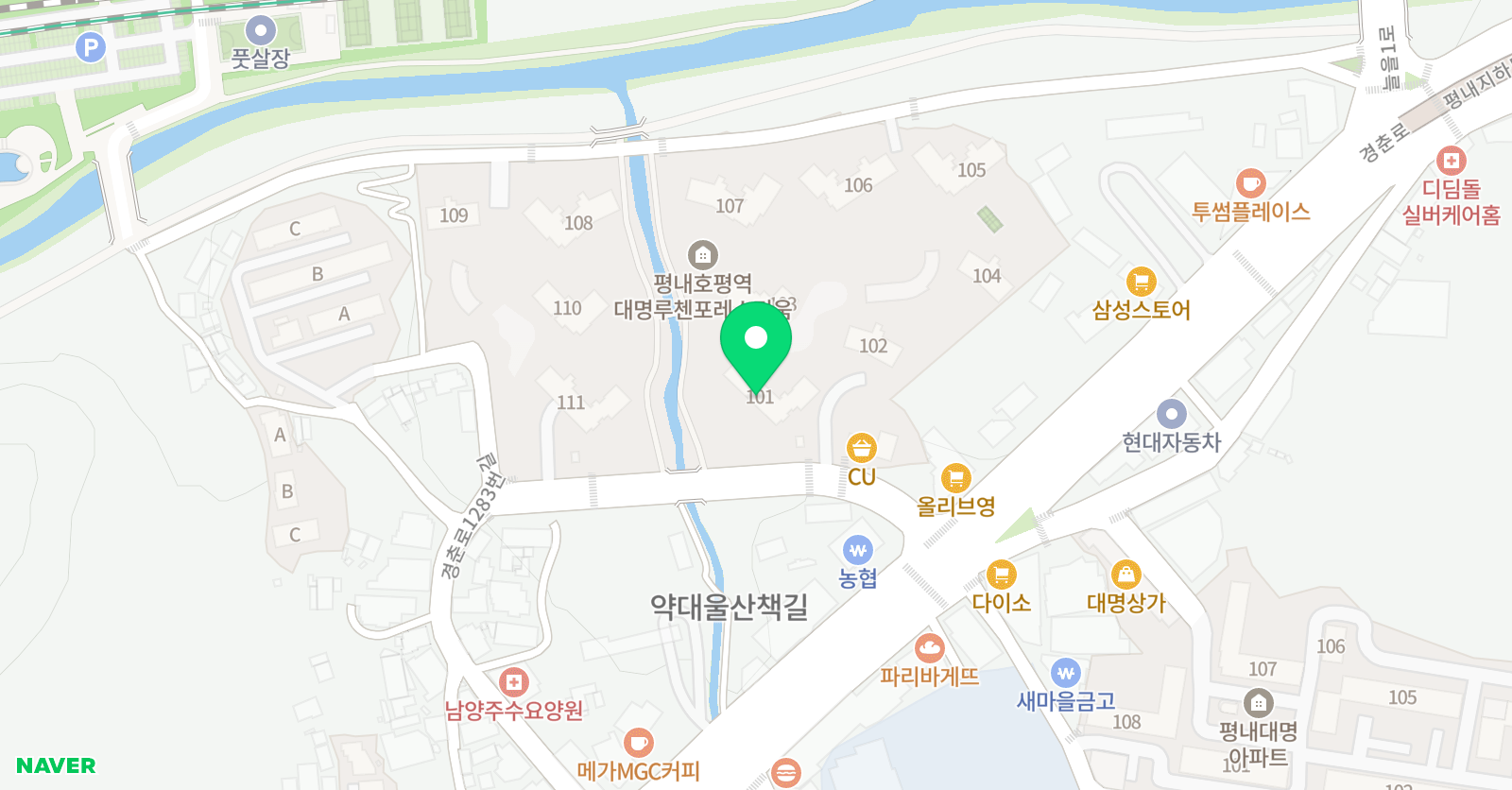 스마트해법 수학 남양주평내루첸포레점 위치
