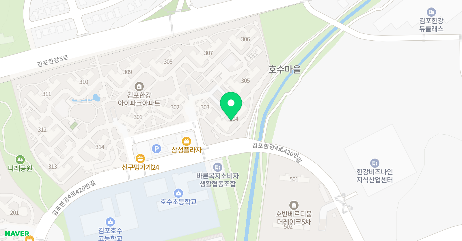 크리아트 김포구래호수원 위치
