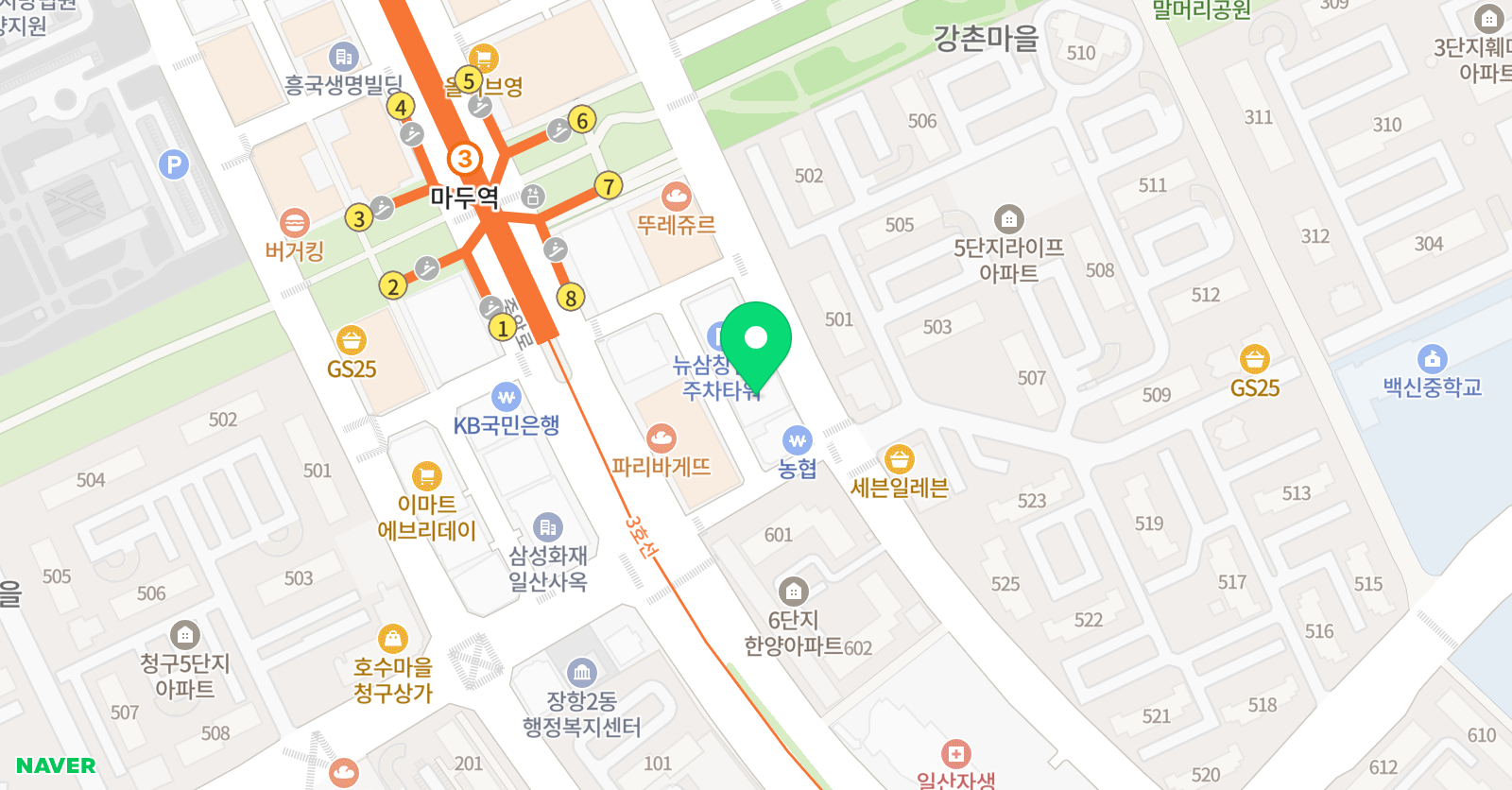 윤선생 우리집앞 영어교실 강촌학원 위치