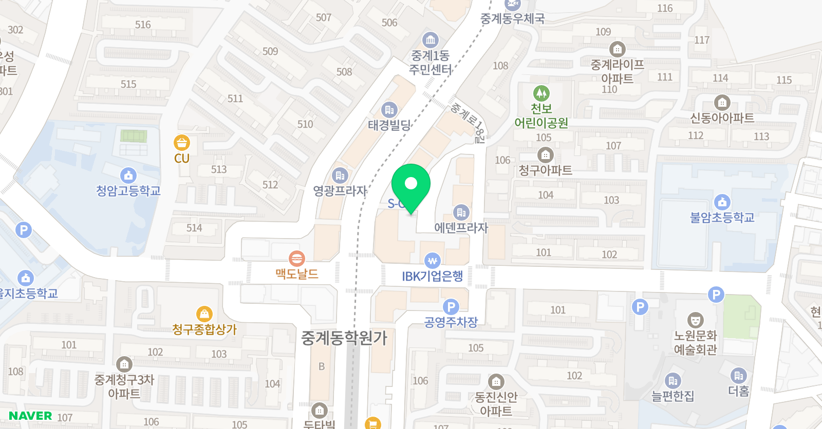 키즈스피치 마루지 중계점 위치