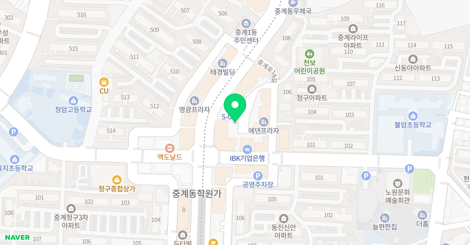 명품 수학과학학원 위치