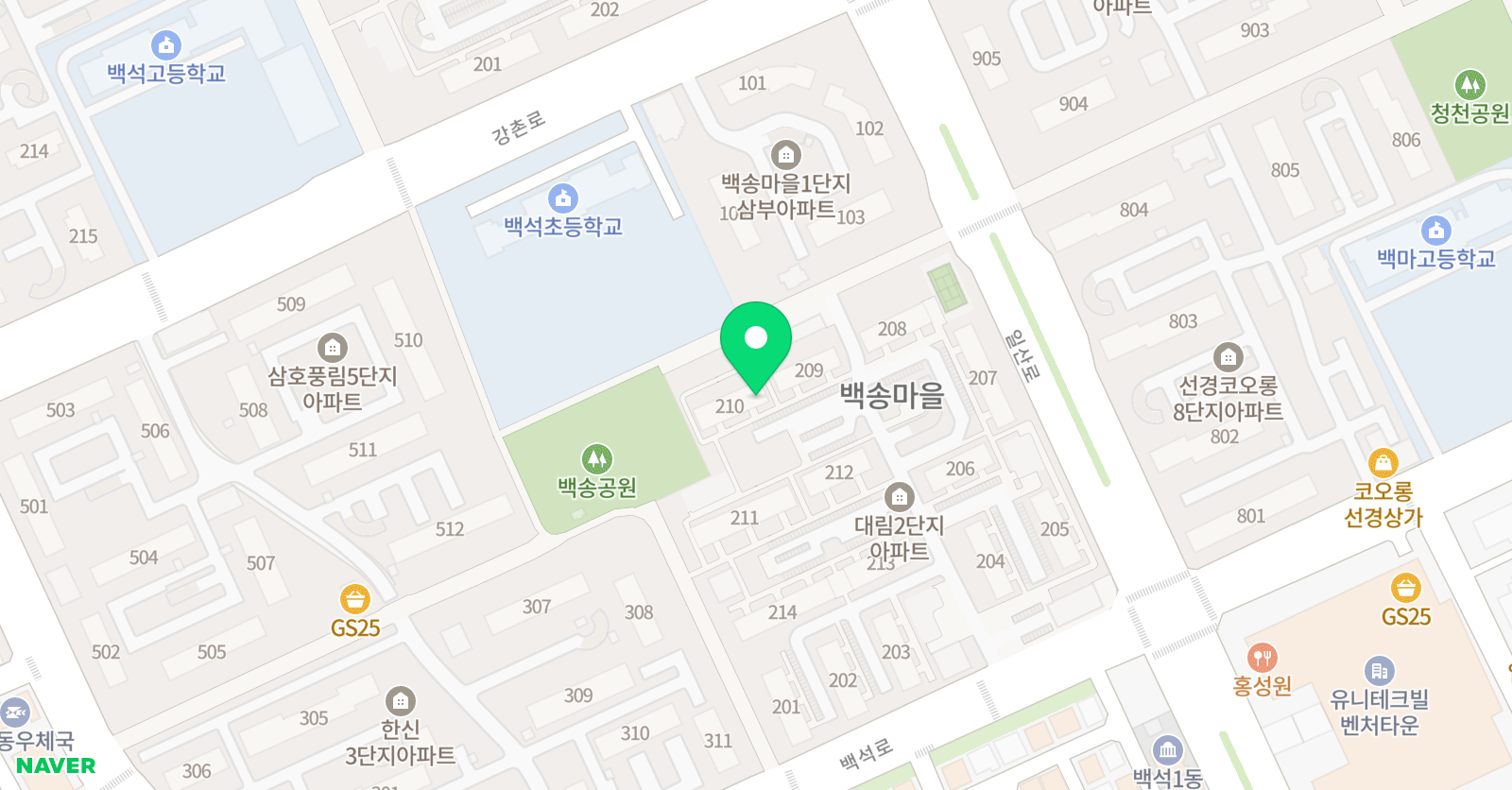 아소비 고양 백송2단지점 위치