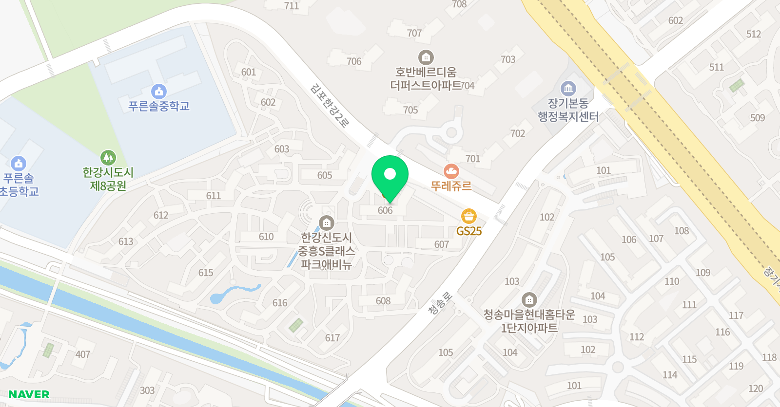 스마트해법영어 푸른솔교실 위치