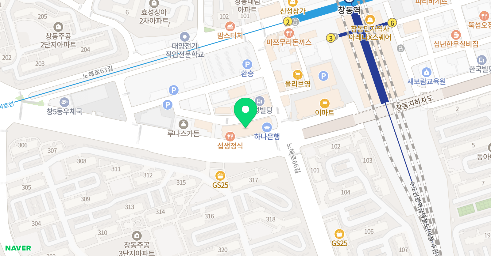 리드인 강북도봉직영학원 위치