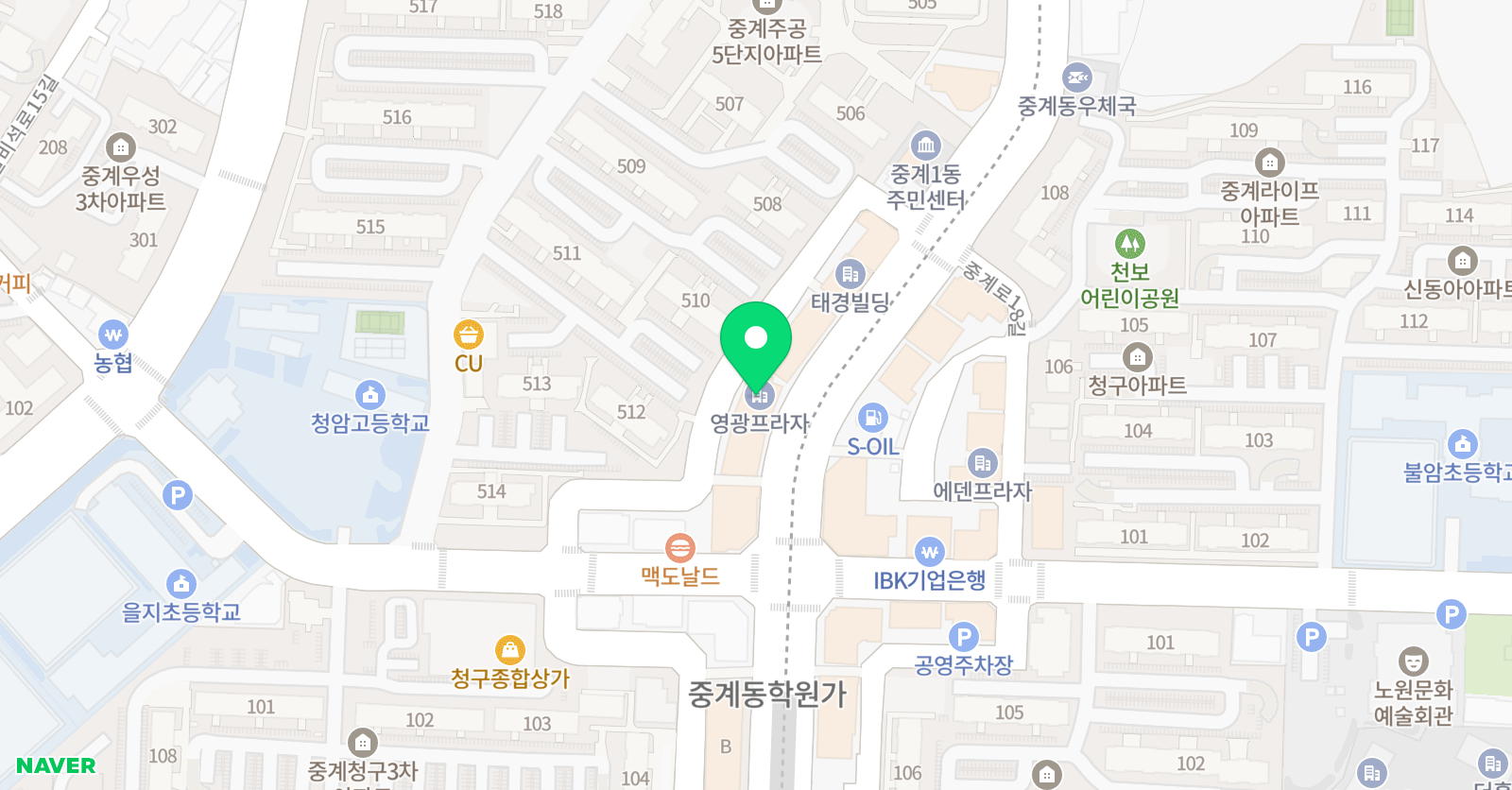 김지민 영어학원 중계 위치