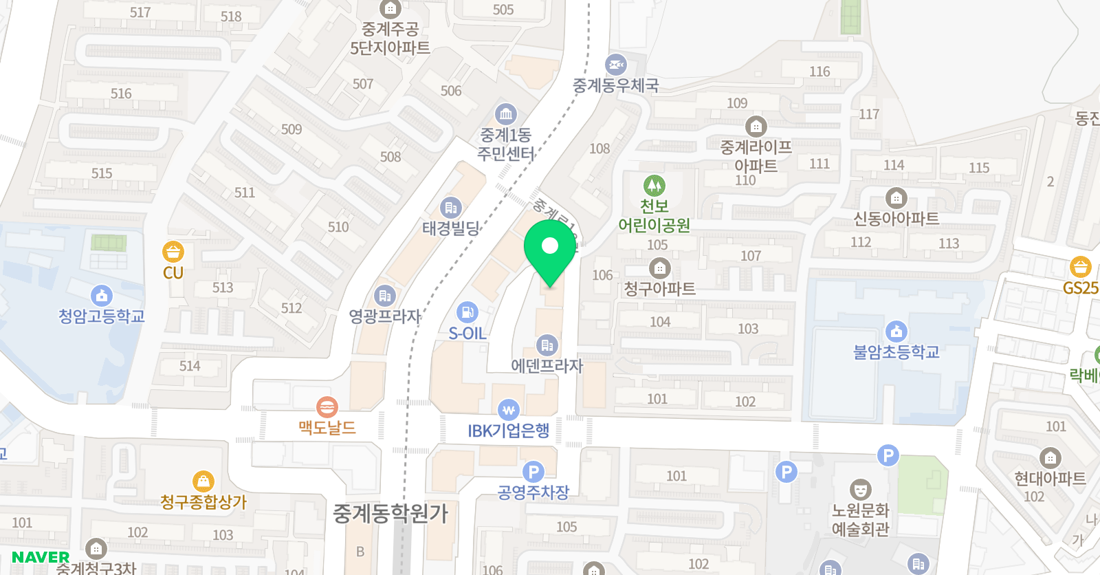 솔루니 독서논술학원 중계교습소 위치