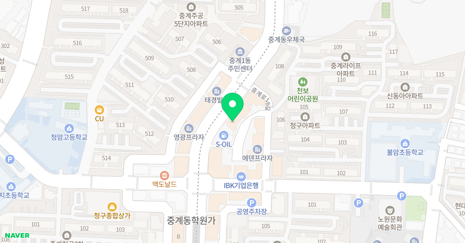 수준영재 수학학원 중계본원 위치