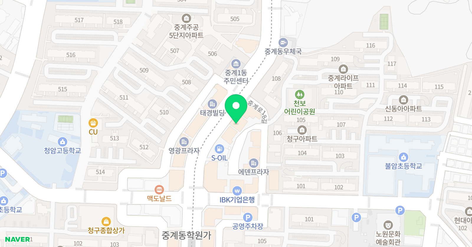 덕스 어학원 중계캠퍼스 위치
