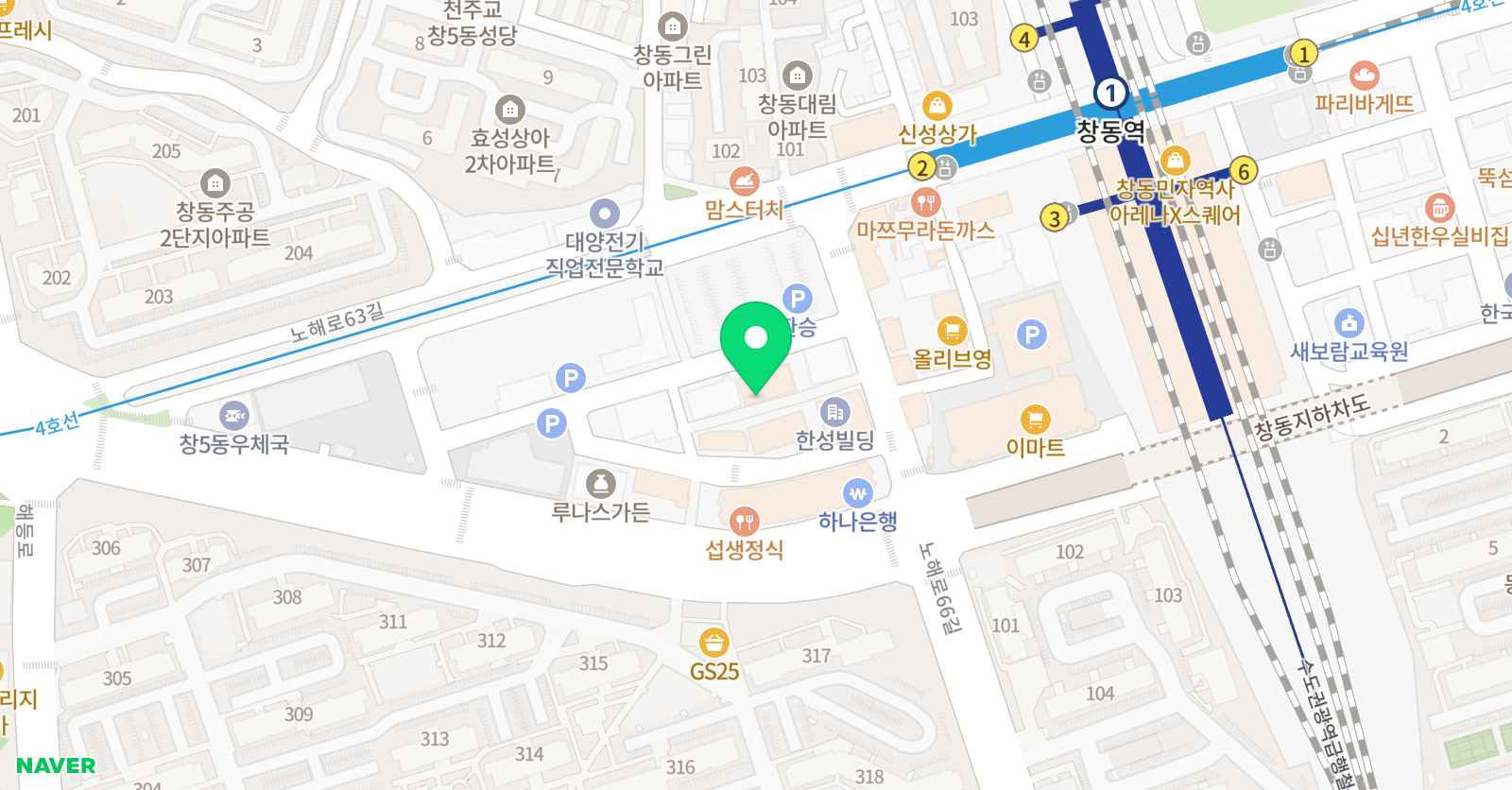 라온 학원 창동관 위치