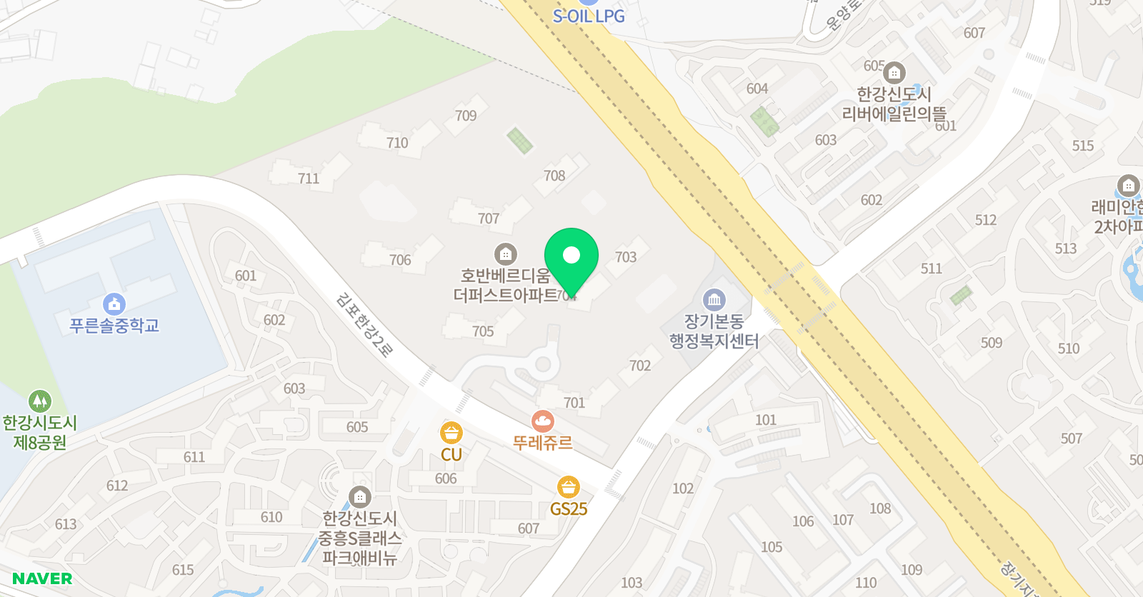 크리아트 미술학원 김포장기호반더퍼스트원 위치