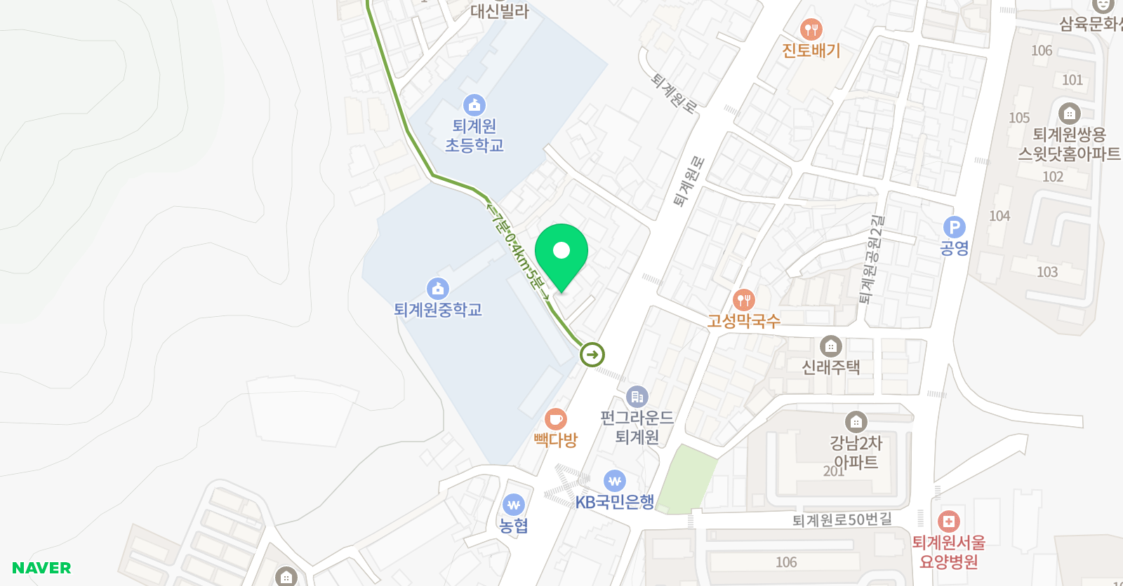 GnB 어학원 퇴계원캠퍼스 위치