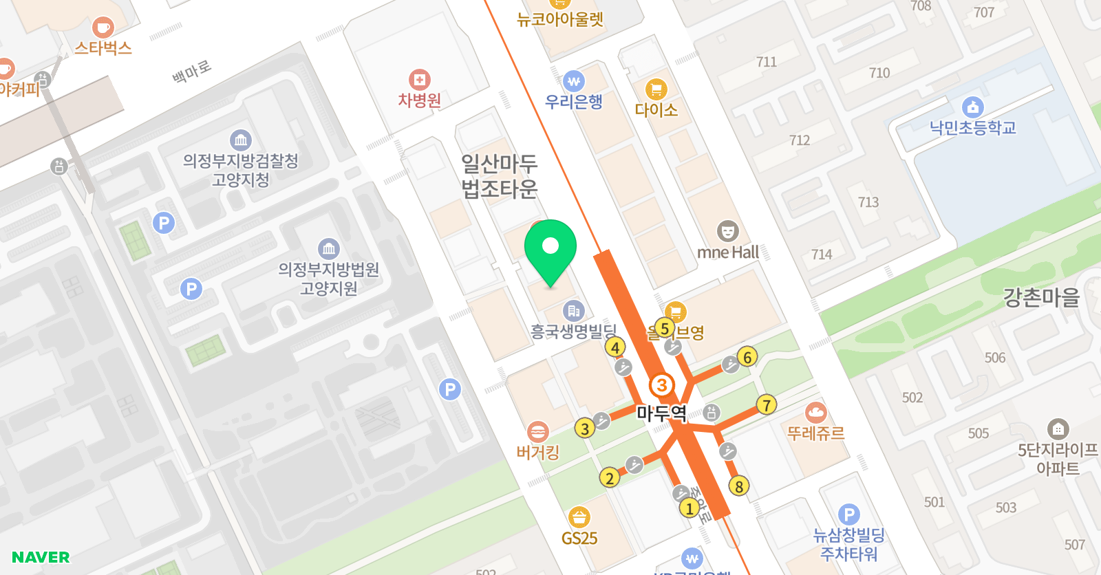 창조의아침 미술학원 마두캠퍼스 위치