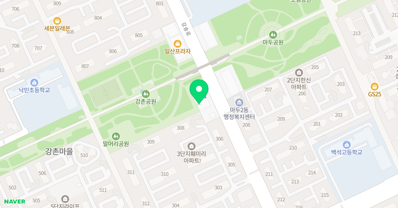 한빛 태권도 위치