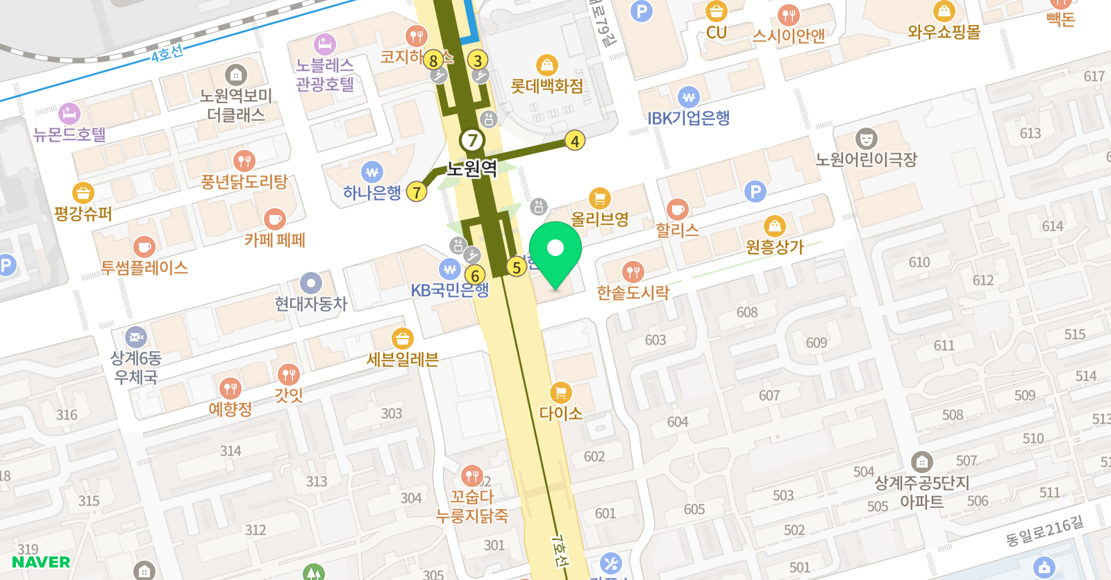 창조의아침 미술학원 노원캠퍼스 위치