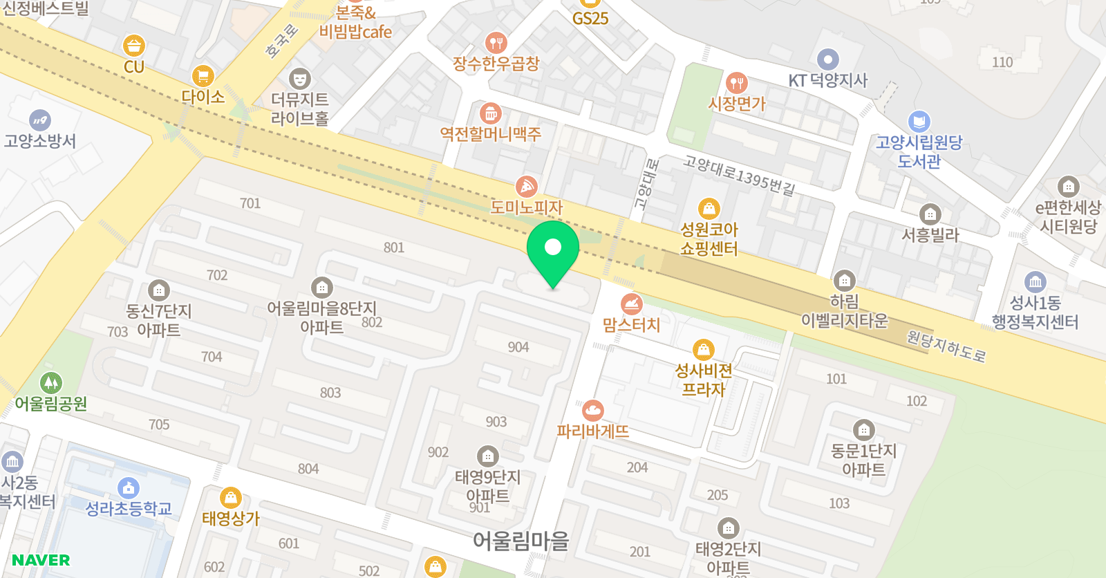 튼튼영어마스터클럽 신원당학원 위치