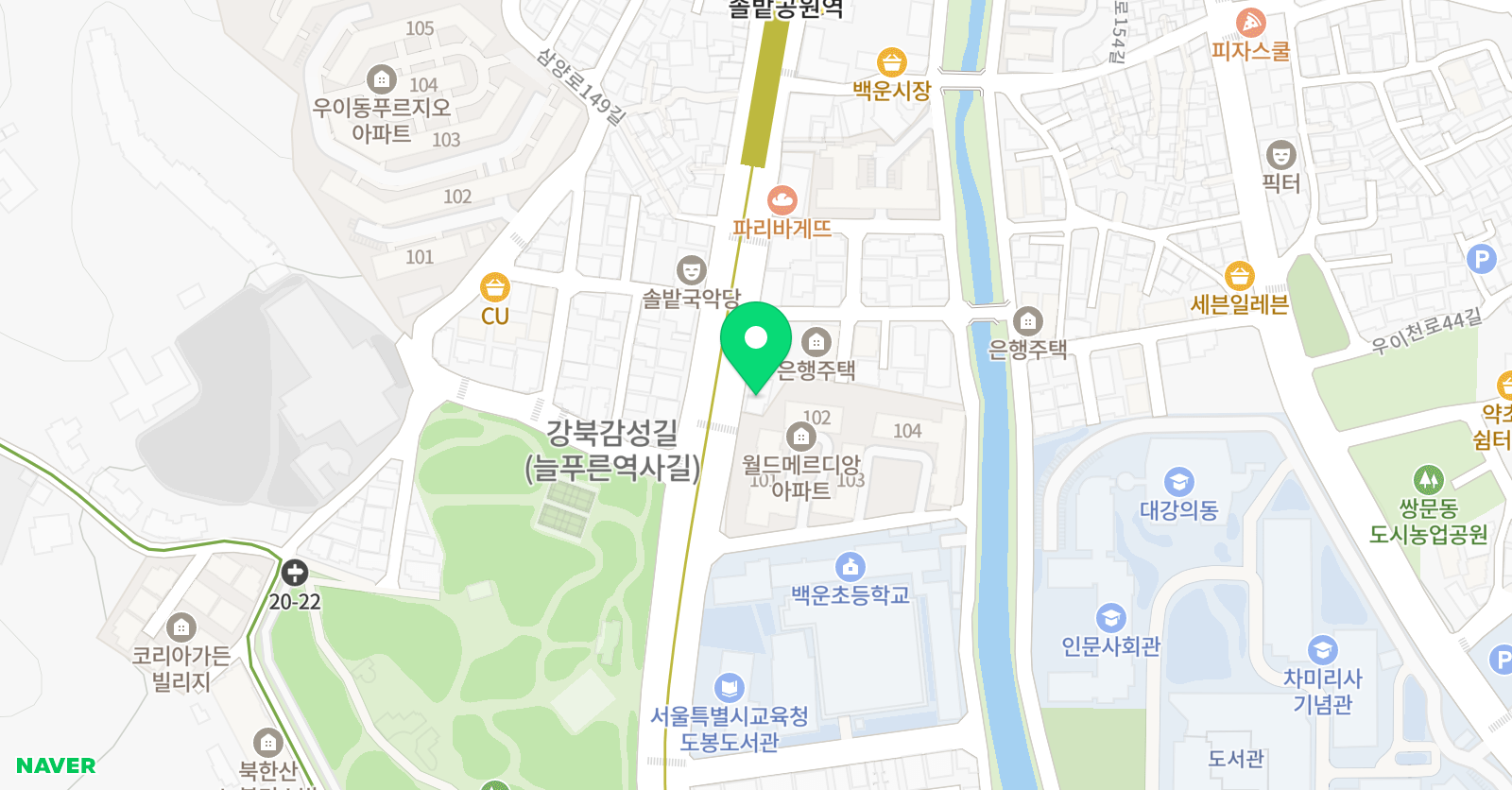 백운나래 태권도 위치