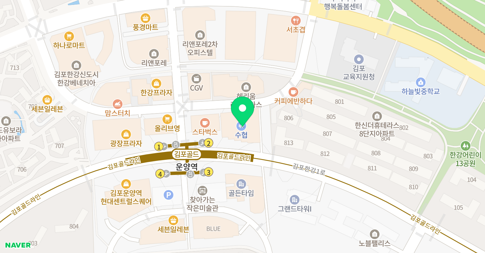 유투엠 김포운양캠퍼스 위치