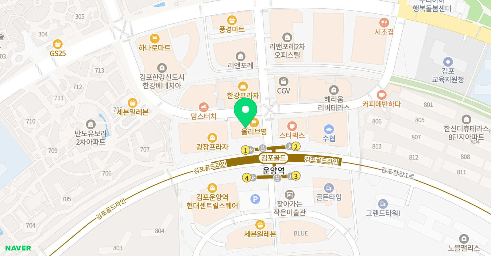 몽키즈클라이밍 김포운양점 위치