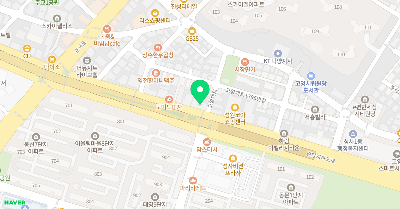 쎈수학러닝센터 신원당학원 위치
