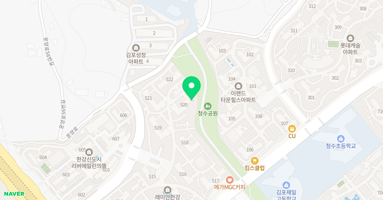 운양래 미안 독서논술 위치