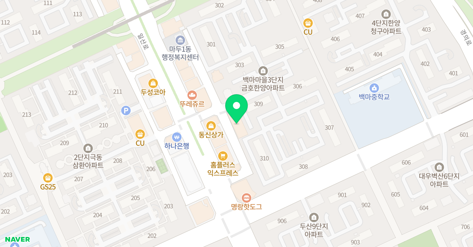 바른 해법독서논술 위치