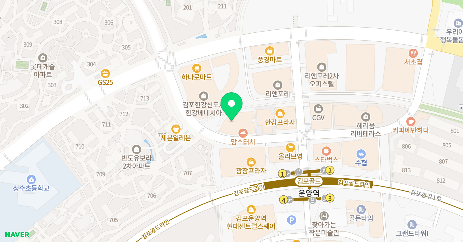 운양아트피플 미술학원 위치