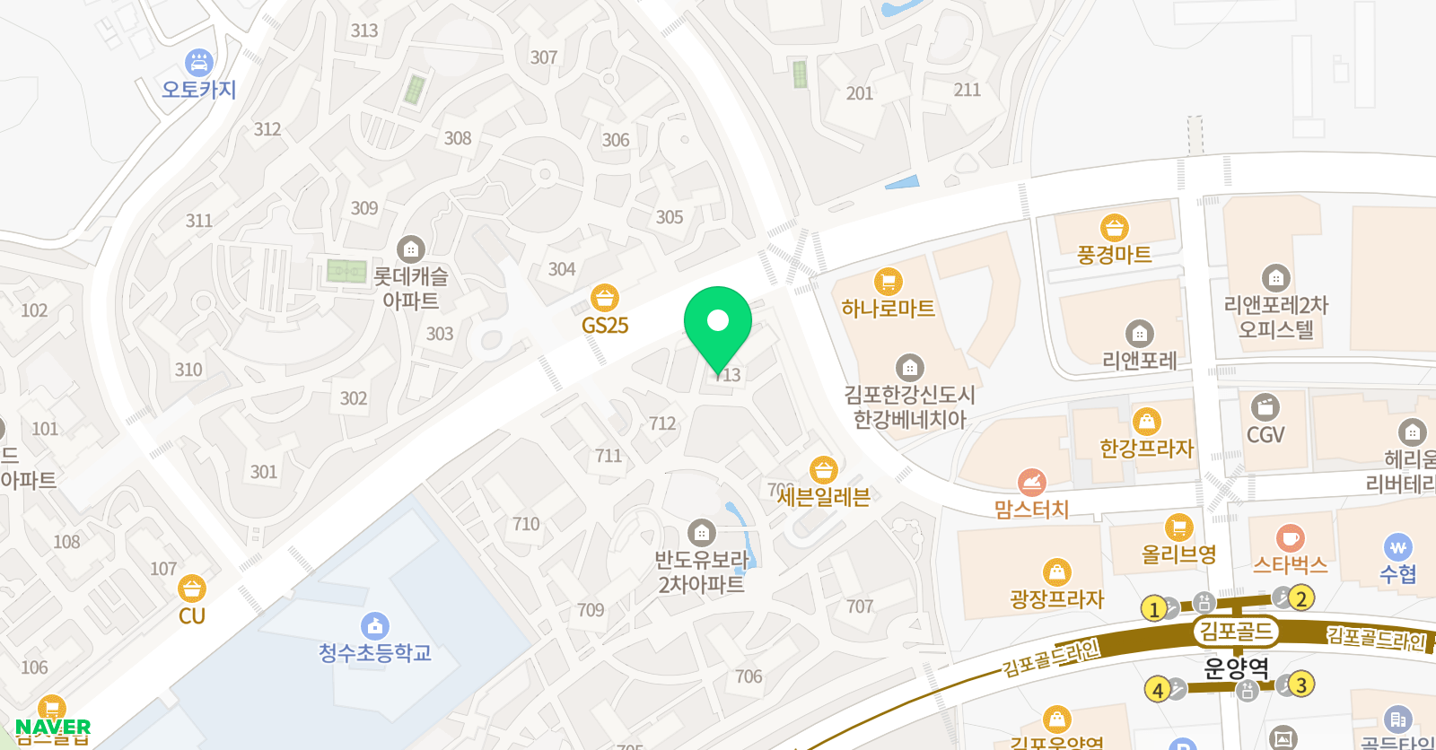 아소비 김포 운양반도2차점 위치