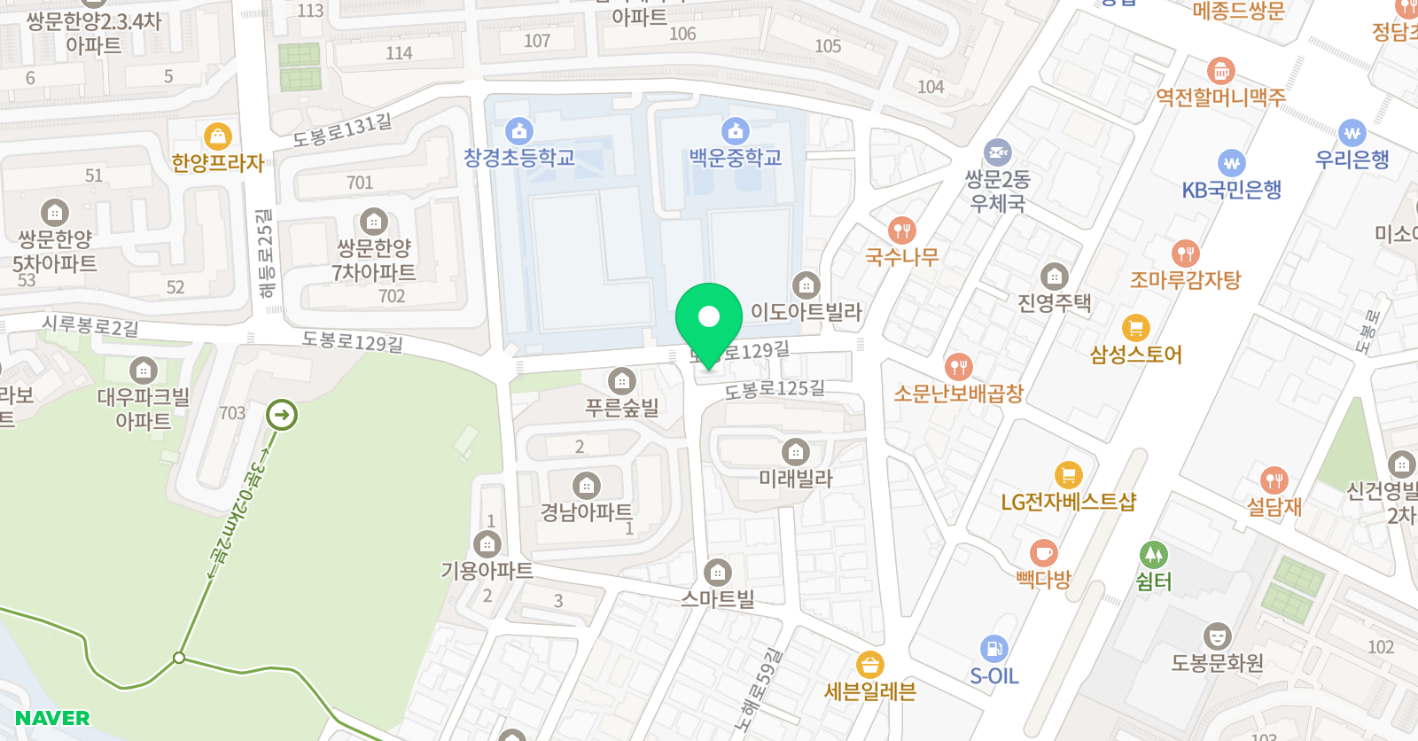 더꿈꾸는 음악학원 위치