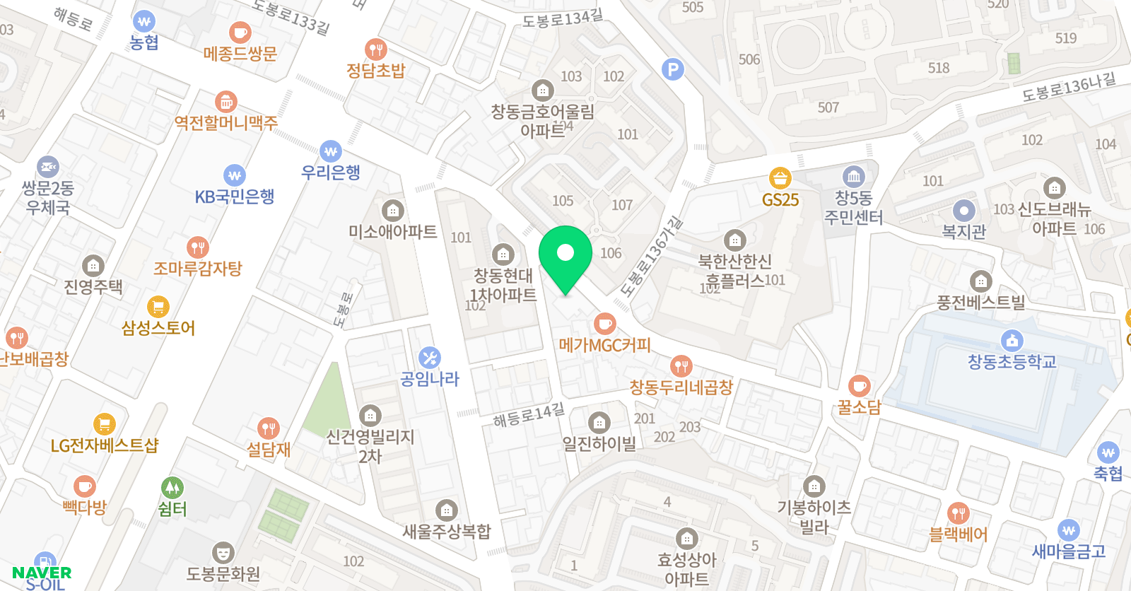 YBM 잉글루 창동제1캠퍼스 위치