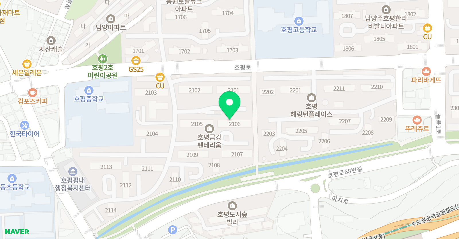 윤선생 우리집앞 영어교실 호평금강점 위치
