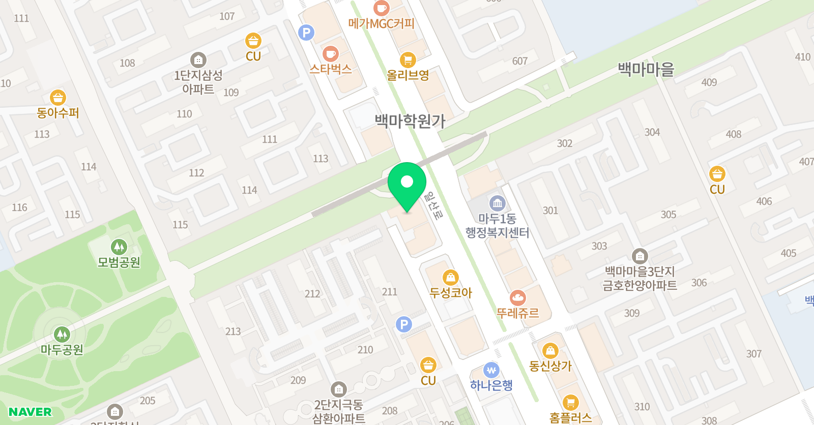 에이닷 영어학원 일산백마지점 위치