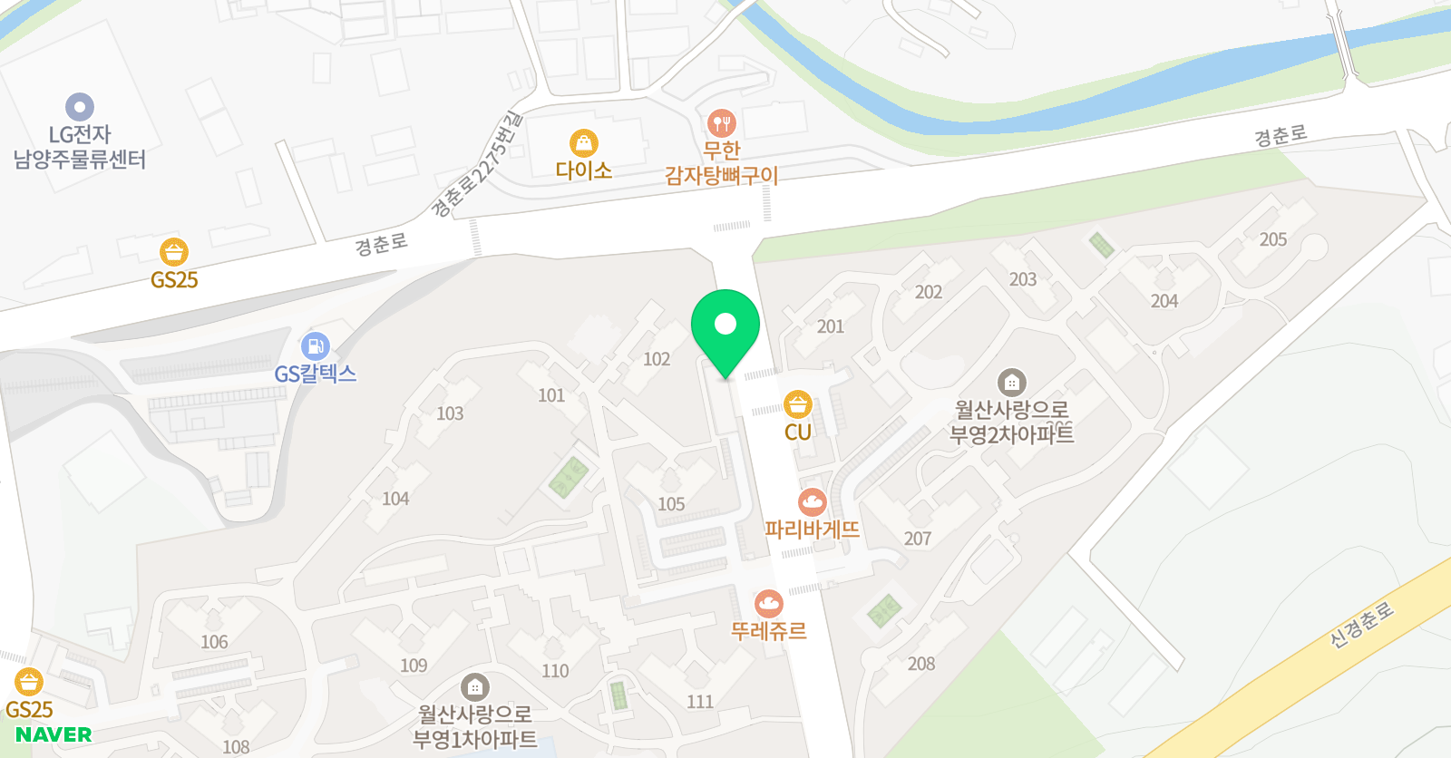 GnB 어학원 월산캠퍼스 위치