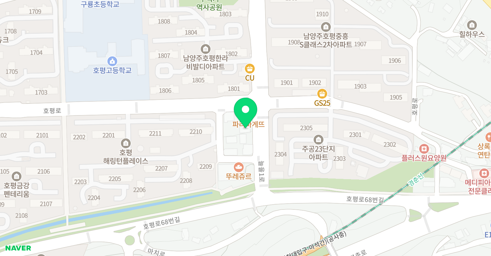베스트FC 평내호평점 위치