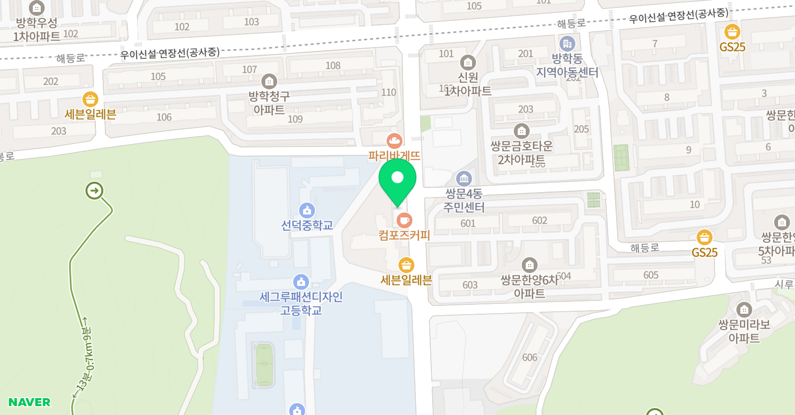 강태우 어학원 도봉지점 위치