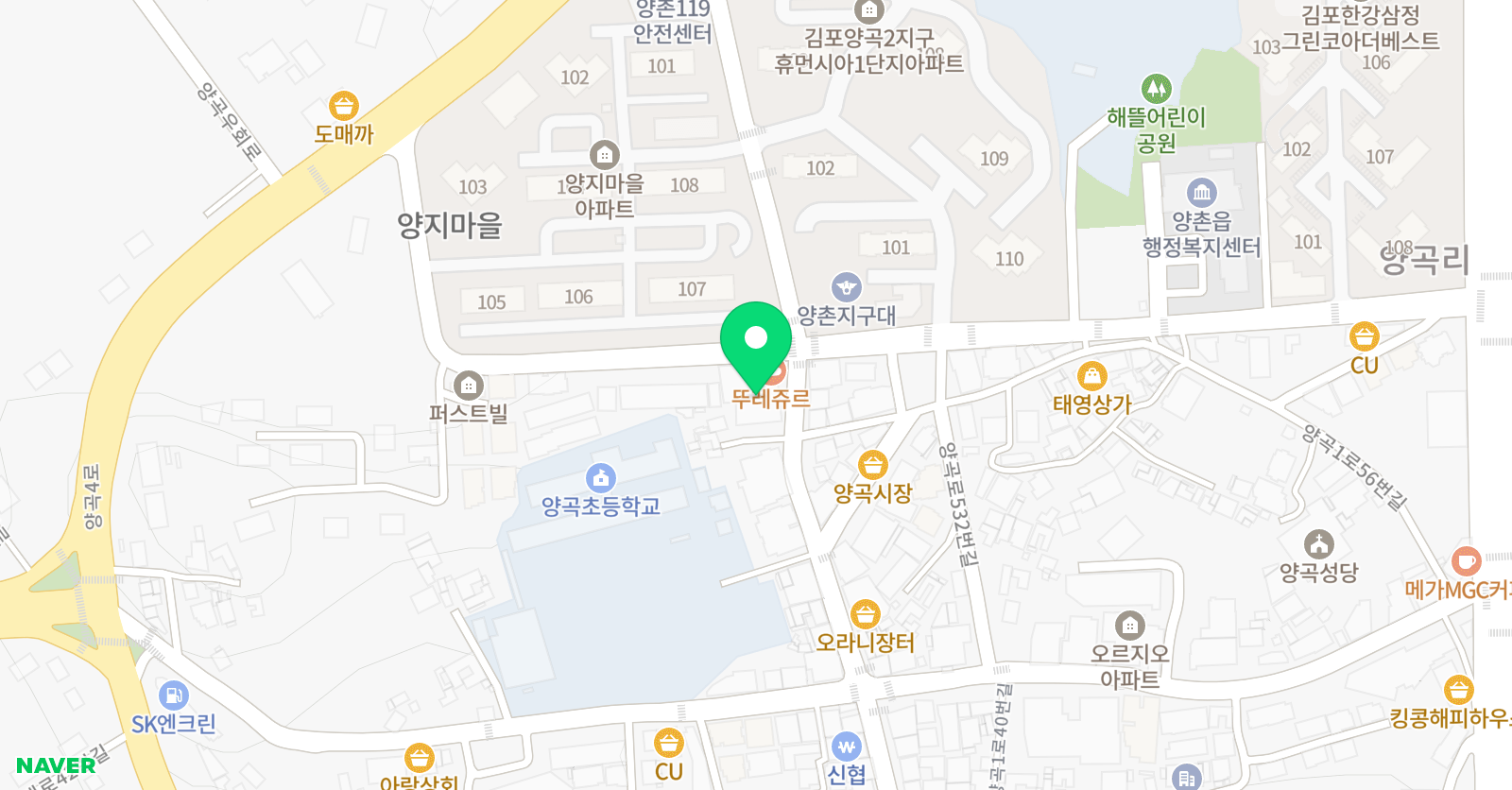용인대튼튼 태권도 위치