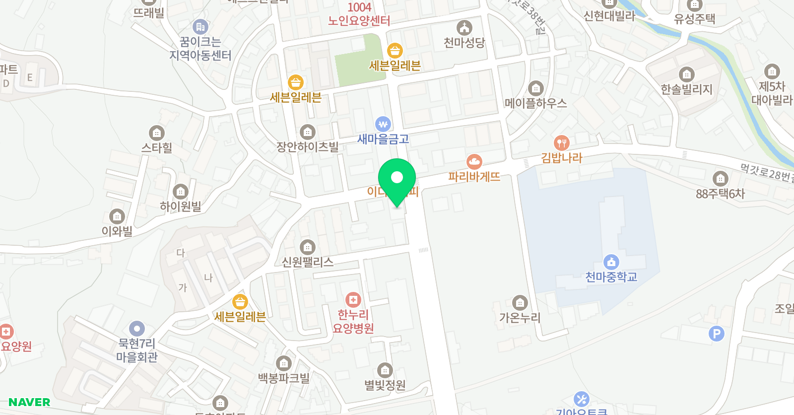 천마노블레스 태권도 위치