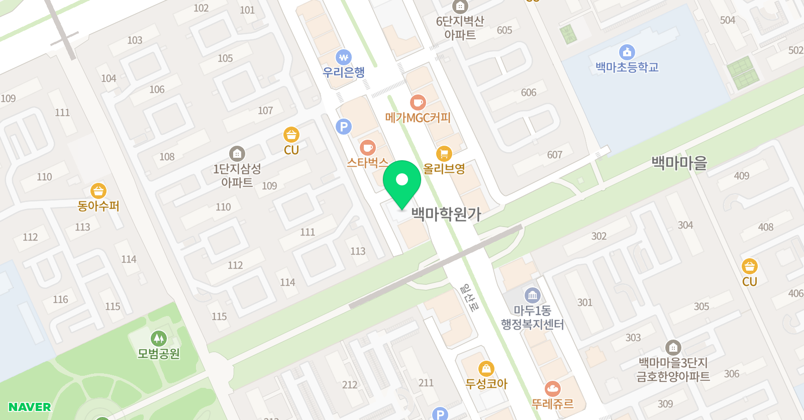 빛셈 수학학원 위치