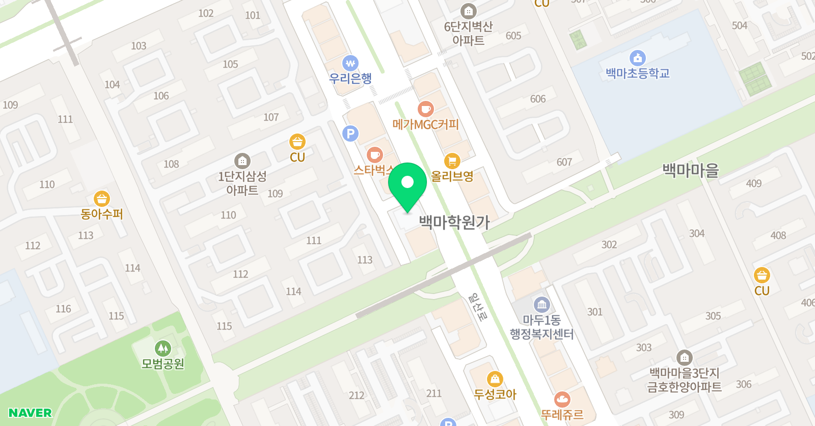 창조의아침 미술학원 일산백마캠퍼스 위치