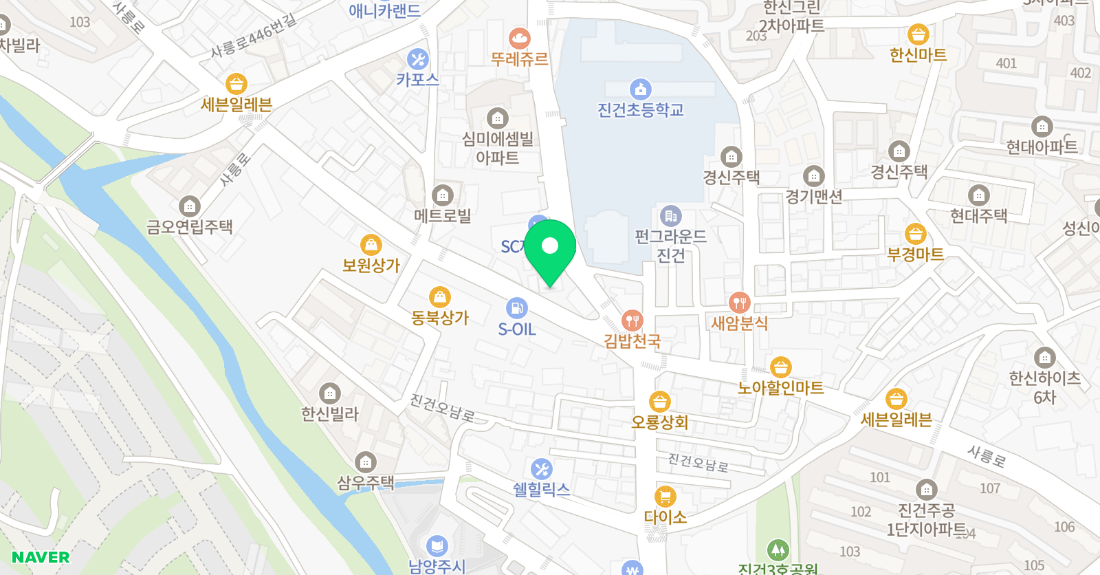 YBM잉글루 사능제1학습관 위치