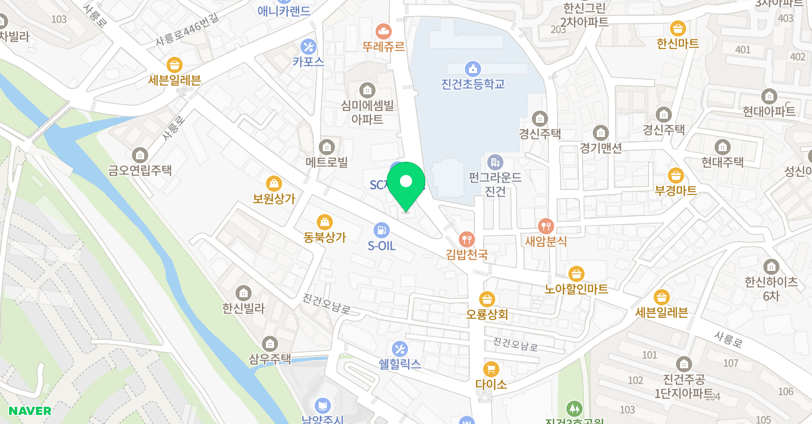 비티에스(BTS) 영어학원 사능캠퍼스 위치