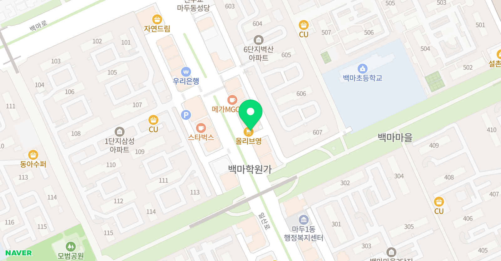 백마 피오디오 미술학원 위치