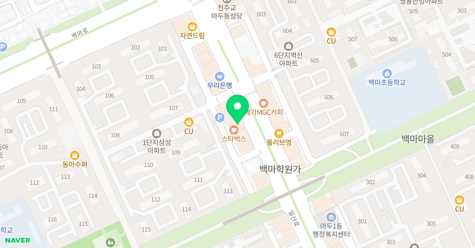 매쓰메이트 수학학원 백마점 위치
