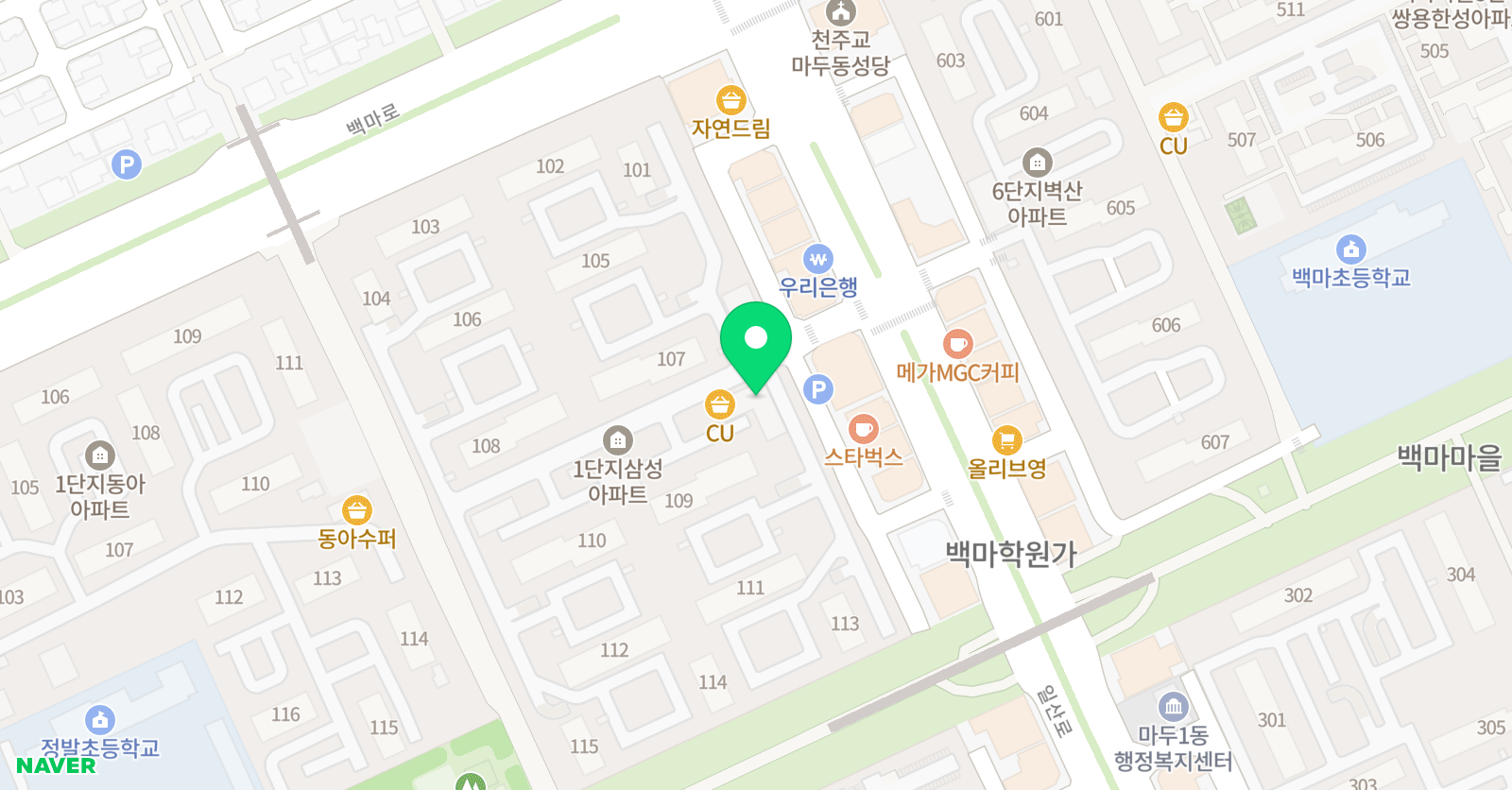 아트앤하트 고양 마두백마1단지 위치