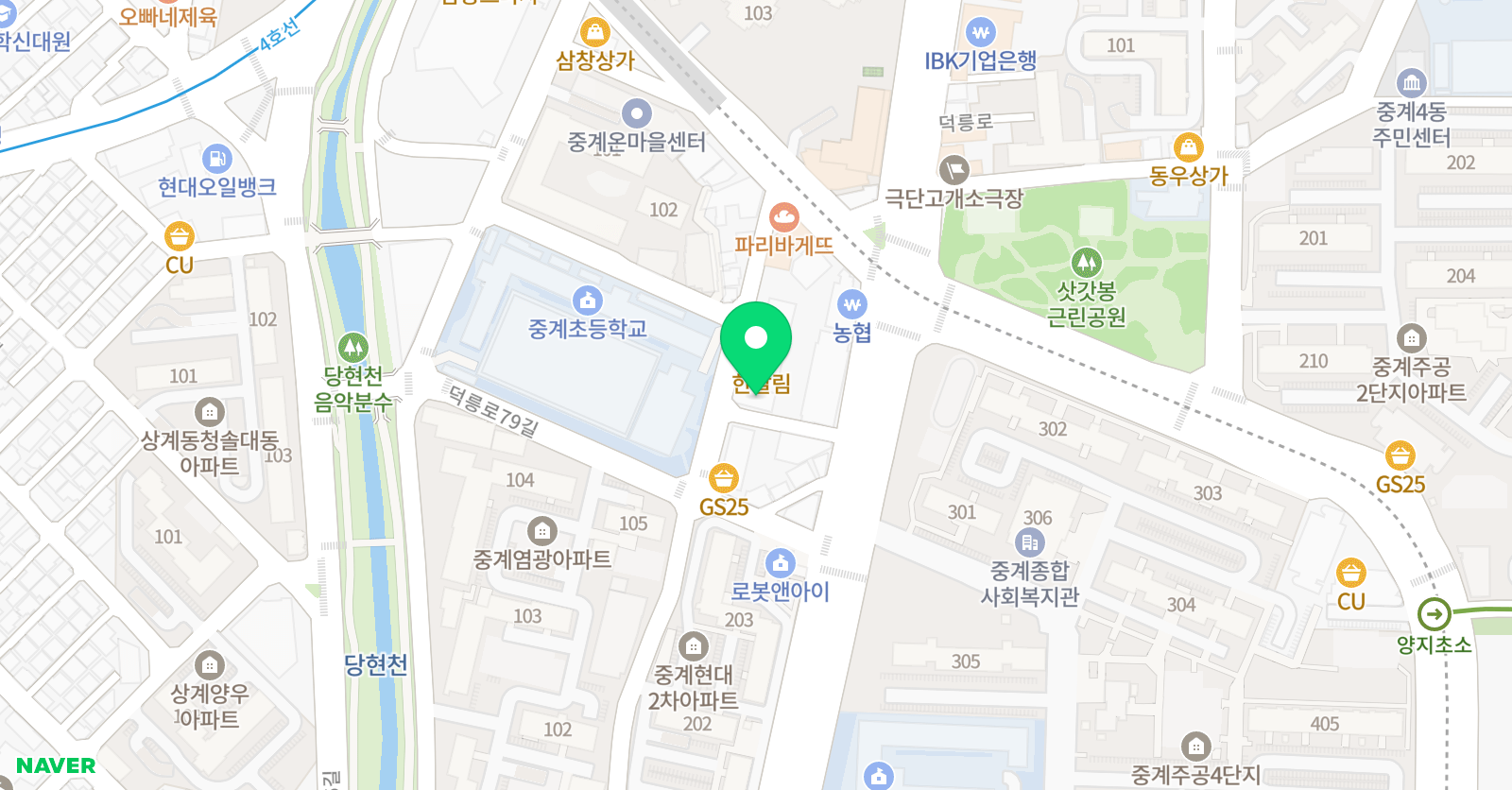생각나무 학원 위치