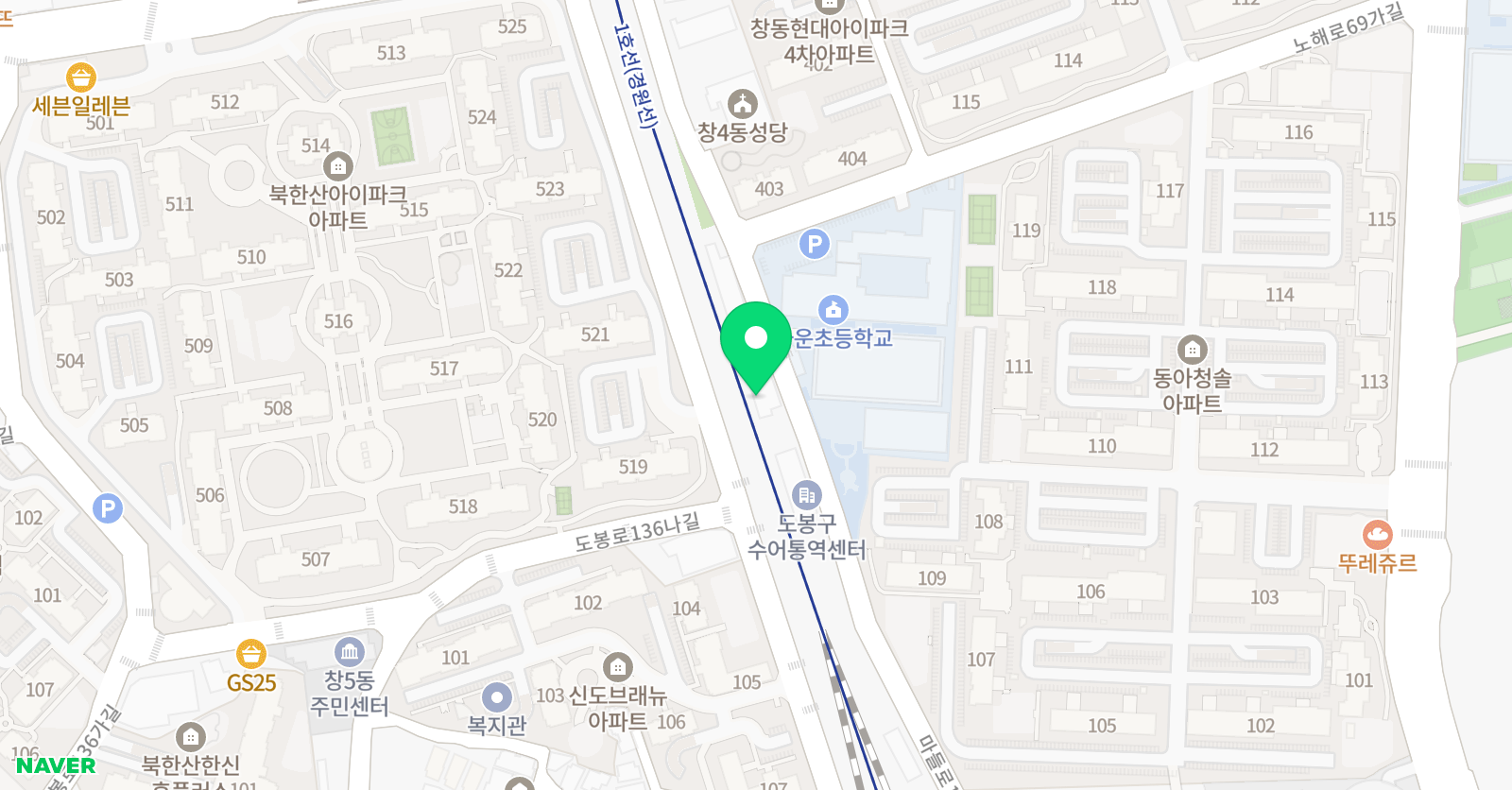 블루오션 키즈스위밍 위치