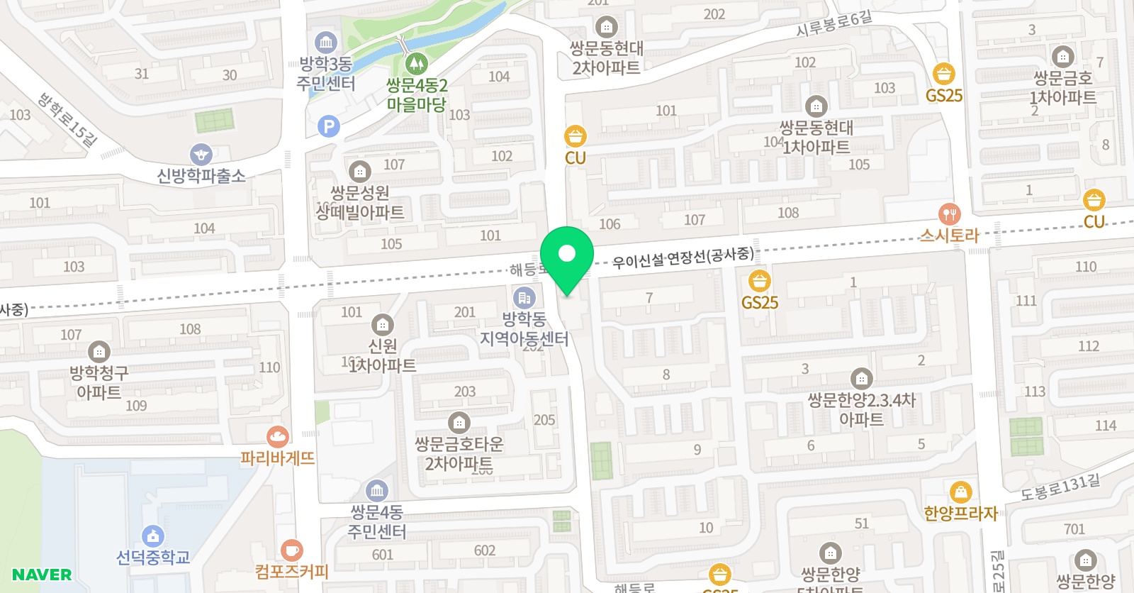 꿈이있는유니팝 미술 위치