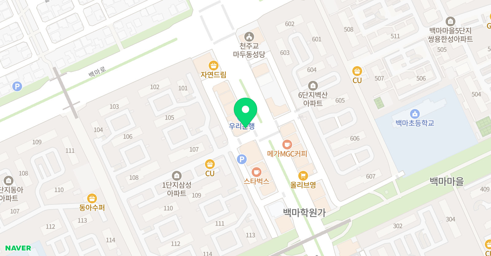 YBM잉글루 영어학원 고양백마제1캠퍼스 위치